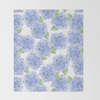 Elegant lavender lilac watercolor hydrangea floral Throw Blanket Gallery Image 2