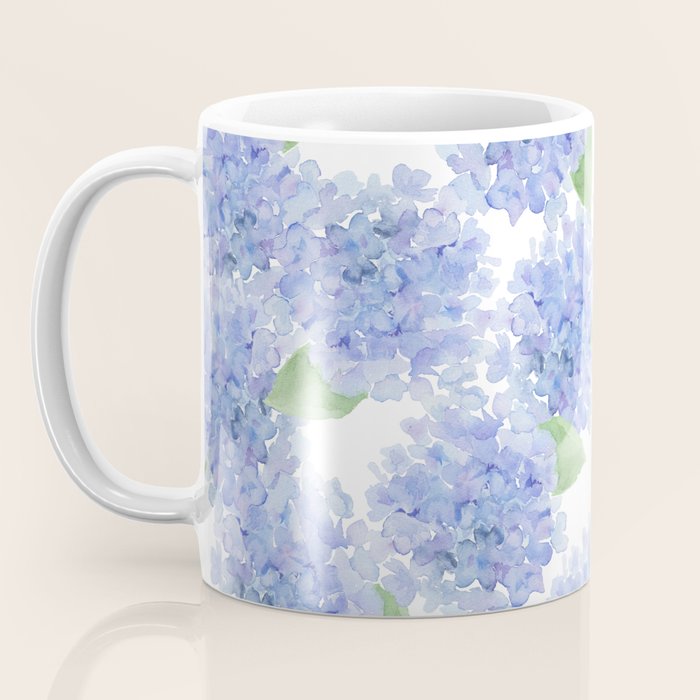 Elegant lavender lilac watercolor hydrangea floral Coffee Mug Gallery Image 3