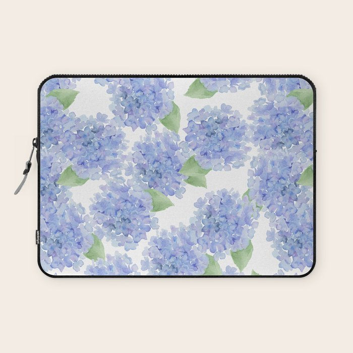 Elegant lavender lilac watercolor hydrangea floral Laptop Sleeve Gallery Image 1
