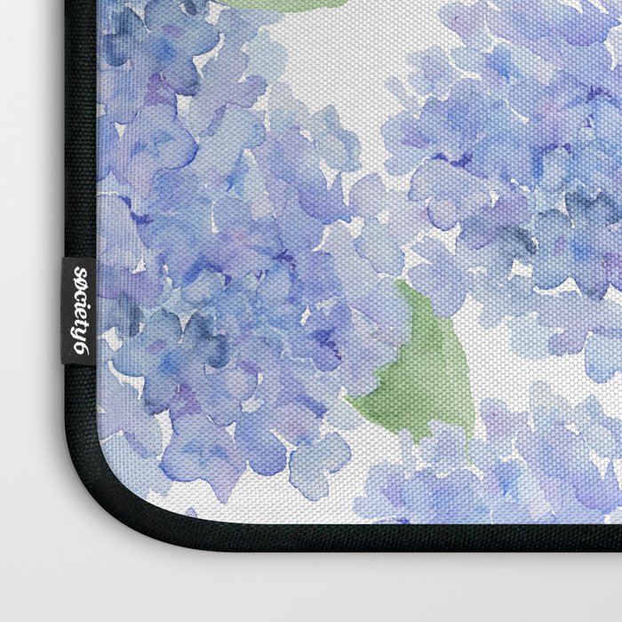 Elegant lavender lilac watercolor hydrangea floral Laptop Sleeve Gallery Image 3