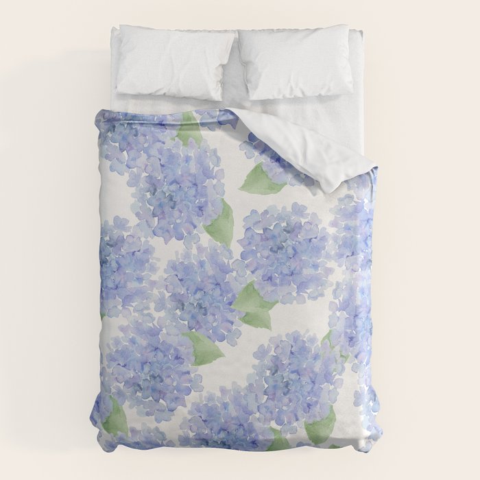Elegant lavender lilac watercolor hydrangea floral Duvet Cover Gallery Image 6