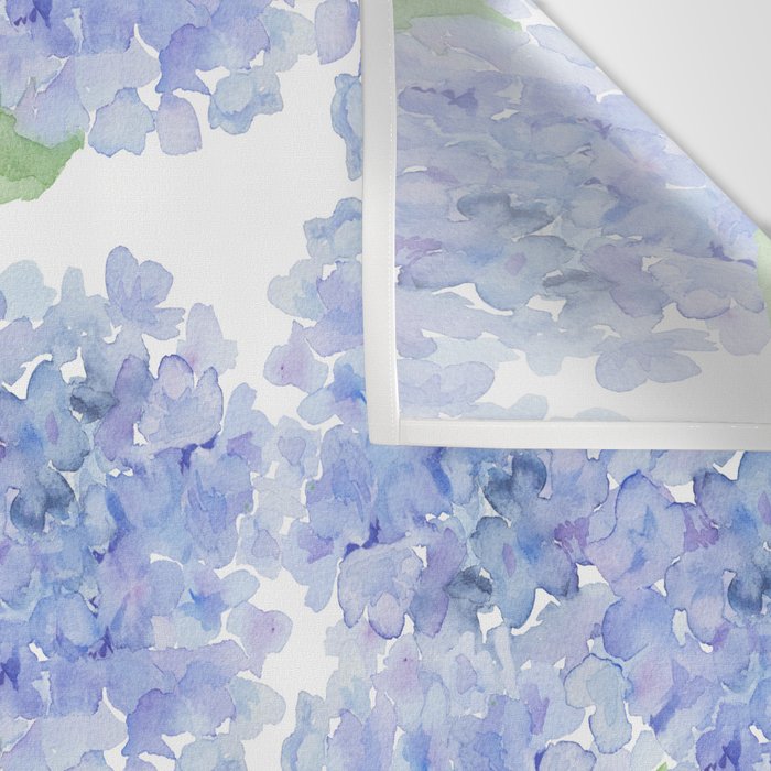 Elegant lavender lilac watercolor hydrangea floral Wall Tapestry Gallery Image 3