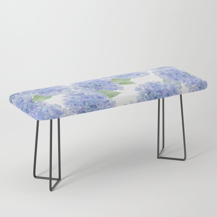 Elegant lavender lilac watercolor hydrangea floral Bench Gallery Image 1