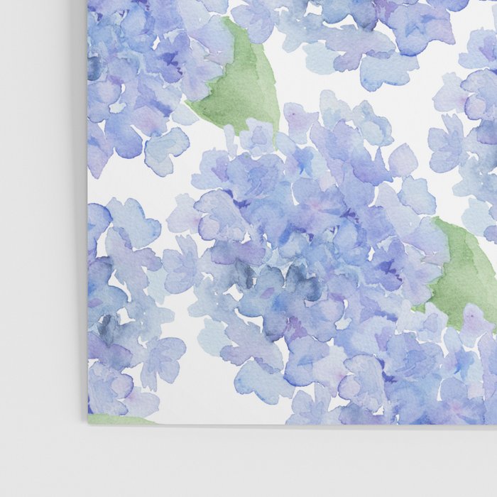 Elegant lavender lilac watercolor hydrangea floral Poster Gallery Image 3
