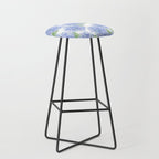 Elegant lavender lilac watercolor hydrangea floral Stool Gallery Image 1