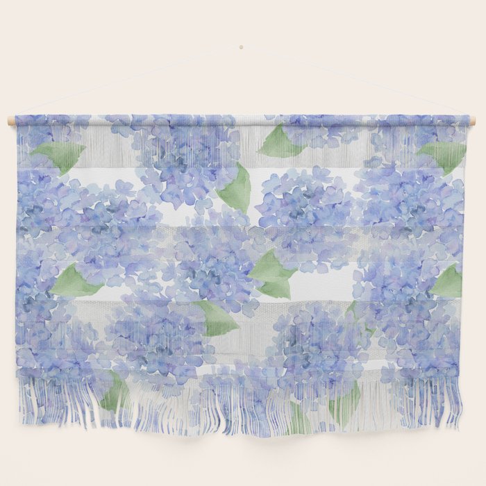 Elegant lavender lilac watercolor hydrangea floral Wall Hanging Gallery Image 1
