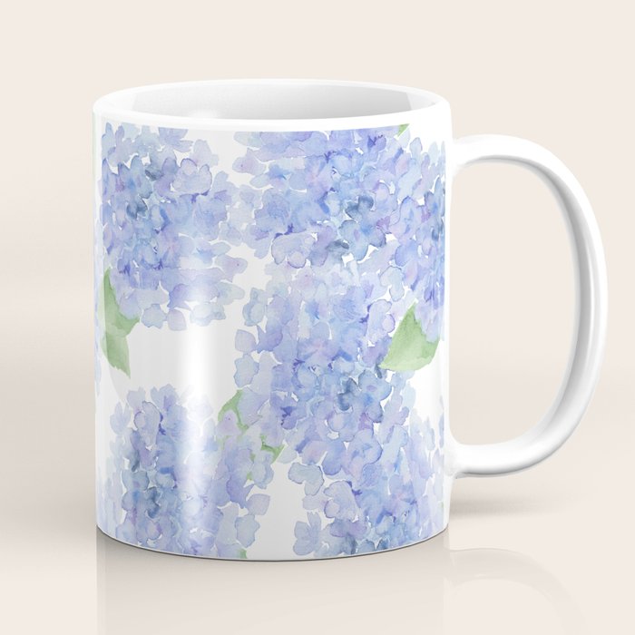 Elegant lavender lilac watercolor hydrangea floral Coffee Mug Gallery Image 1