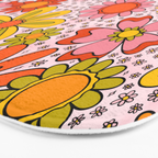 Groovy Flowers in Pink Bath Mat Gallery Image 3