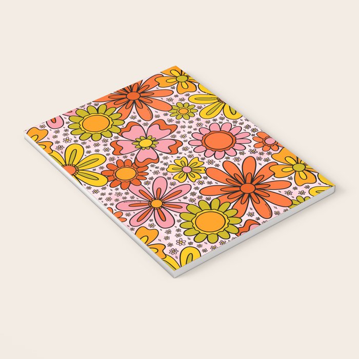 Groovy Flowers in Pink Notebook Gallery Image 3