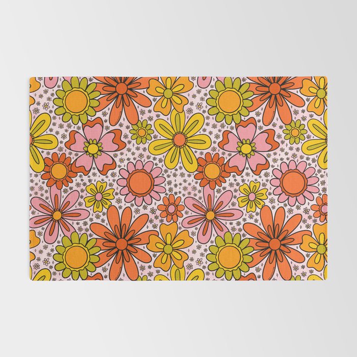 Groovy Flowers in Pink Rug Gallery Image 2