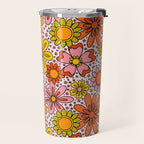 Groovy Flowers in Pink Travel Mug Gallery Image 2