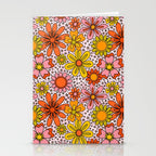 Groovy Flowers in Pink Stationery Card Gallery Image 2