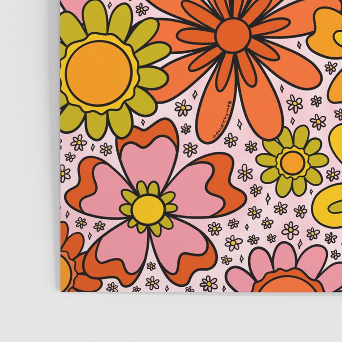 Groovy Flowers in Pink Poster Gallery Image 3