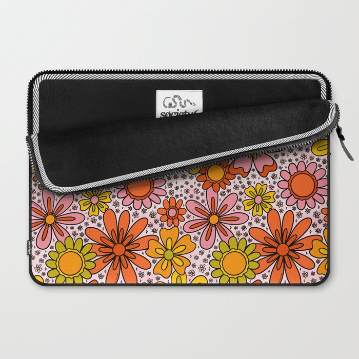 Groovy Flowers in Pink Laptop Sleeve Gallery Image 2