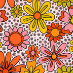 Groovy Flowers in Pink Coffee Mug Gallery Image 2