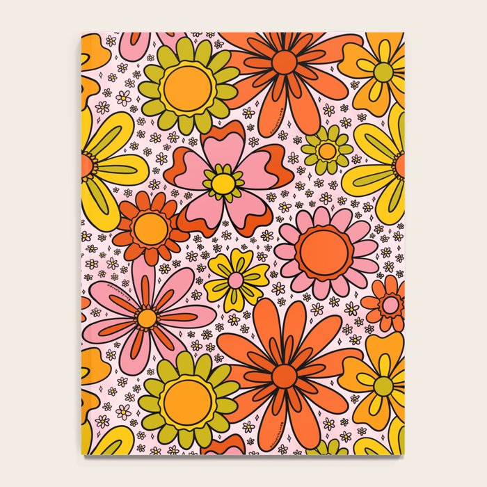 Groovy Flowers in Pink Notebook Gallery Image 4