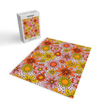 Groovy Flowers in Pink Jigsaw Puzzle Gallery Image 2