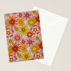 Groovy Flowers in Pink Stationery Card Gallery Image 2