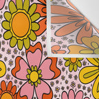 Groovy Flowers in Pink Wall Tapestry Gallery Image 3