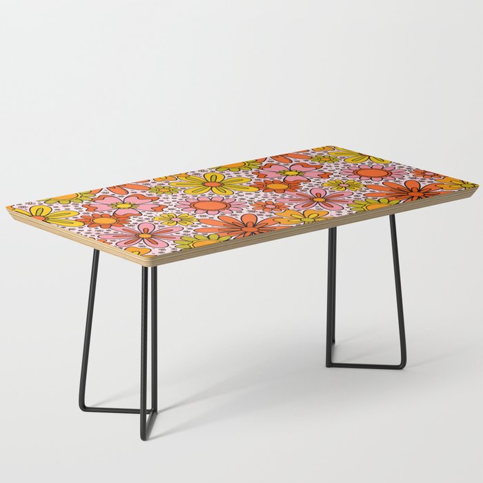 Groovy Flowers in Pink Coffee Table Gallery Image 1