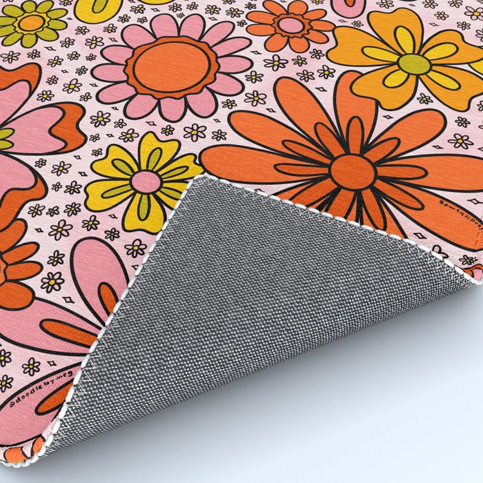 Groovy Flowers in Pink Rug Gallery Image 4