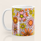 Groovy Flowers in Pink Coffee Mug Gallery Image 3