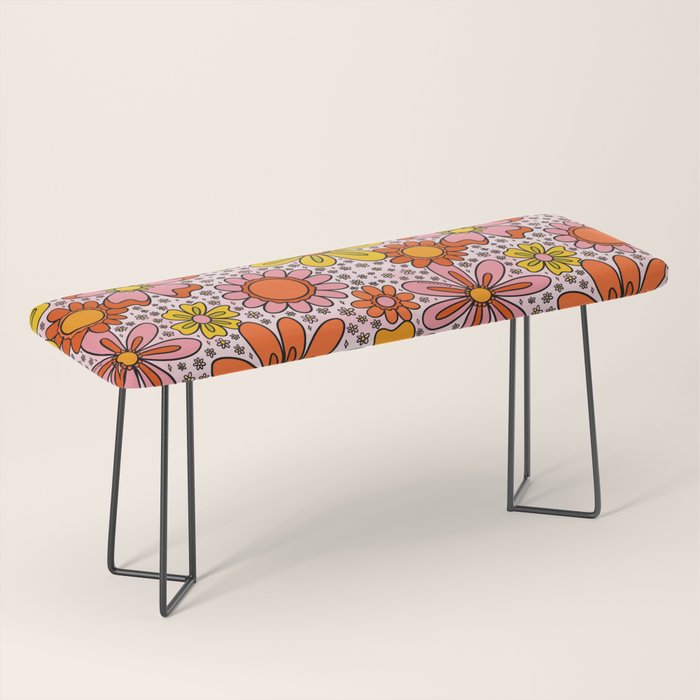 Groovy Flowers in Pink Bench Gallery Image 1