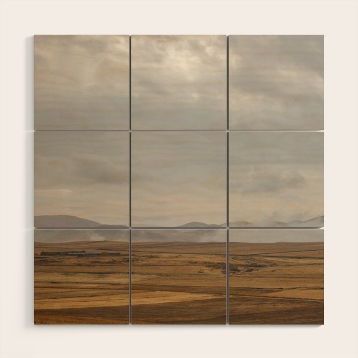 Cloudy Countryside Wood Wall Art Gallery Image 1