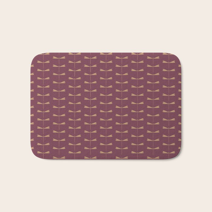 Dragonfly Pattern XIII Mauve Bath Mat Gallery Image 1