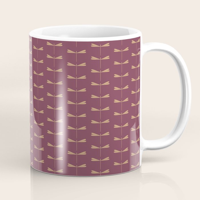 Dragonfly Pattern XIII Mauve Coffee Mug Gallery Image 1