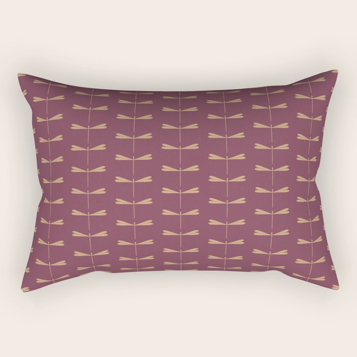 Dragonfly Pattern XIII Mauve Rectangular Pillow Gallery Image 2