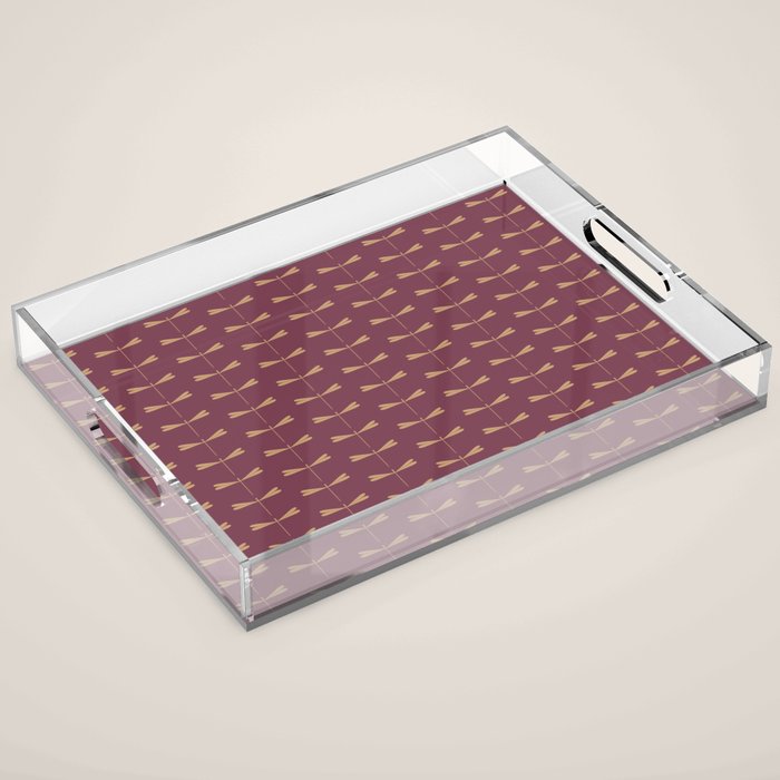 Dragonfly Pattern XIII Mauve Acrylic Tray Gallery Image 1