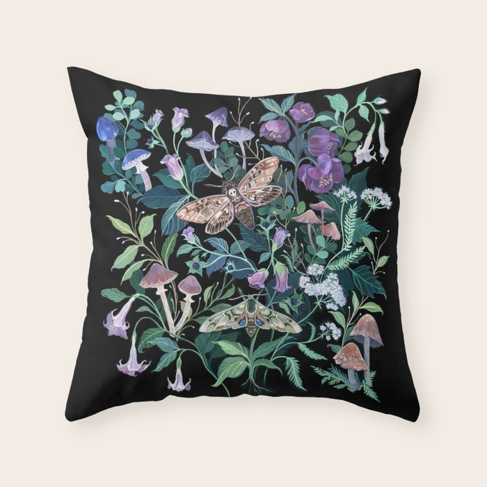 Witches Garden Throw Pillow Gallery Image 1