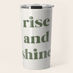 Rise And Shine Muted Green On Cream Travel Mug Gallery Image 1