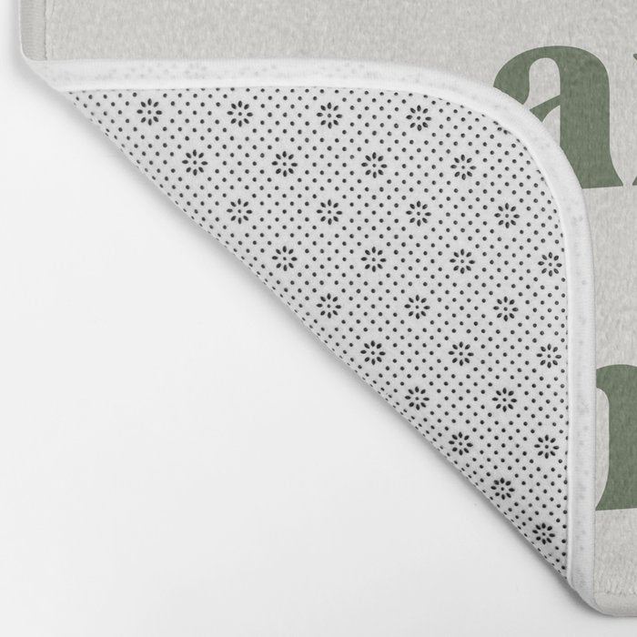 Rise And Shine Muted Green On Cream Bath Mat Gallery Image 2