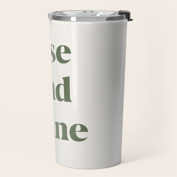 Rise And Shine Muted Green On Cream Travel Mug Gallery Image 2