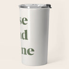 Rise And Shine Muted Green On Cream Travel Mug Gallery Image 2