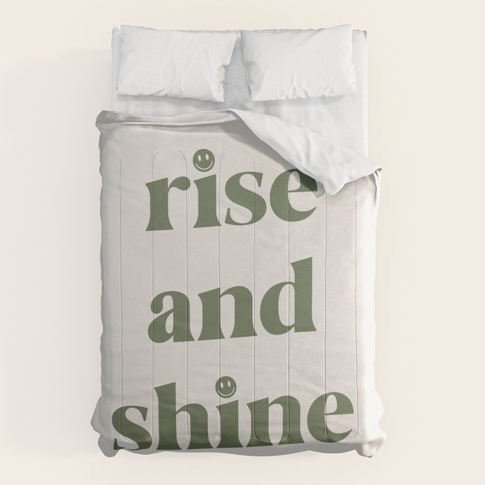 Rise And Shine Muted Green On Cream Comforter Gallery Image 6