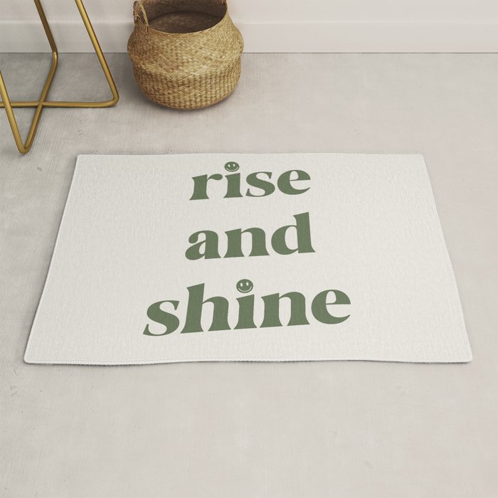 Rise And Shine Muted Green On Cream Rug Gallery Image 1