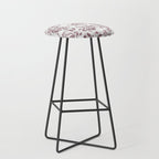 Vintage white gray burgundy floral marble Stool Gallery Image 1