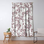 Vintage white gray burgundy floral marble Window Curtain Gallery Image 5