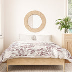Vintage white gray burgundy floral marble Duvet Cover Gallery Image 3