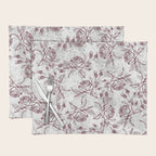 Vintage white gray burgundy floral marble Placemat Gallery Image 1