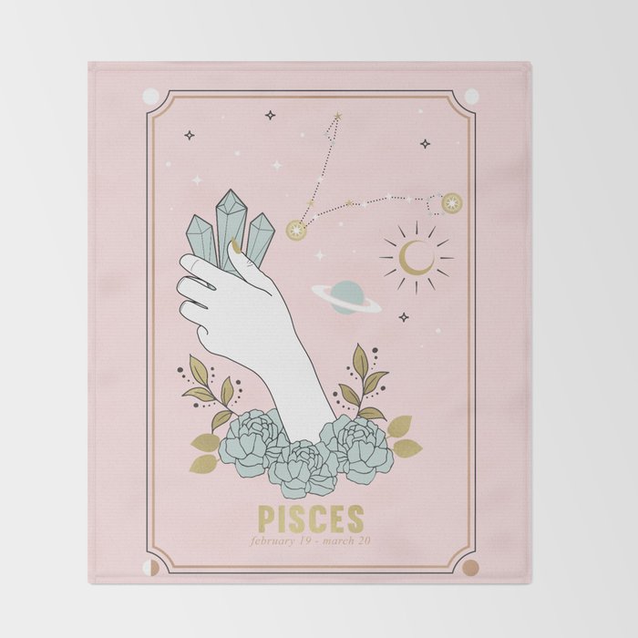 Pisces Zodiac sign Throw Blanket Gallery Image 2