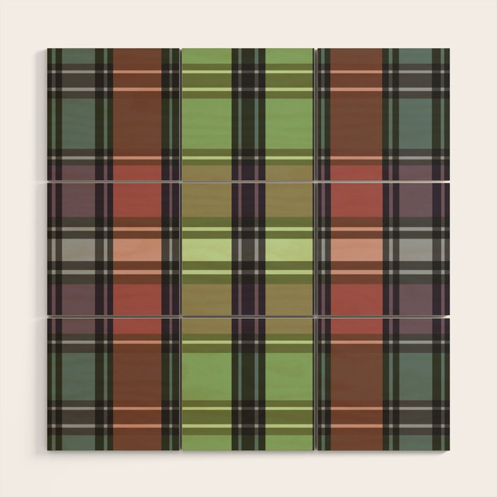 Fusion Colorful Toned Grids C Wood Wall Art Gallery Image 1