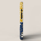 Dahlia Floral Blooms in Navy, Yellow, Gold and White iPhone Case Gallery Image 2