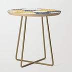 Dahlia Floral Blooms in Navy, Yellow, Gold and White Side Table Gallery Image 1