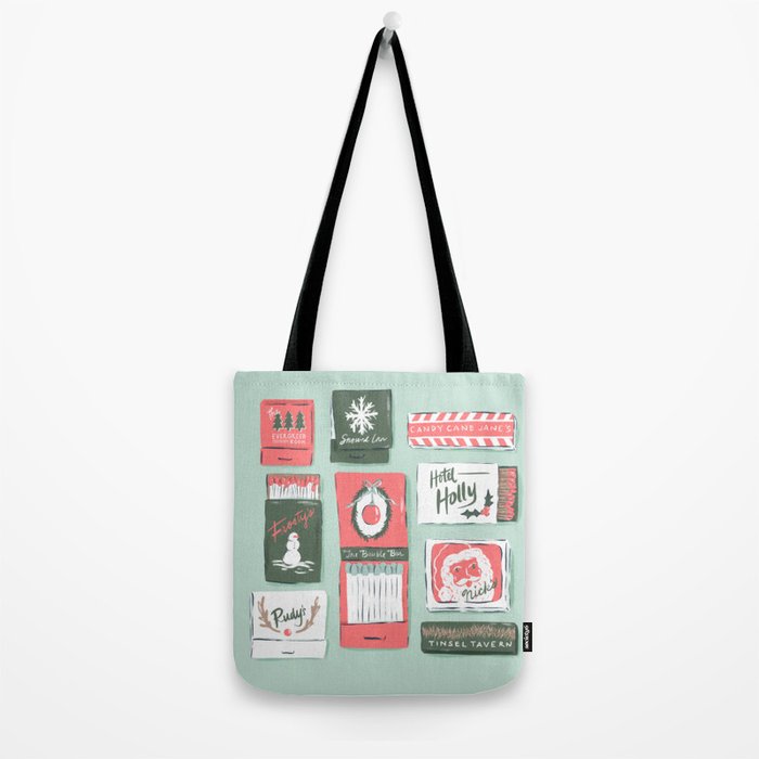 Vintage Christmas Holiday Matchbooks Tote Bag Gallery Image 2