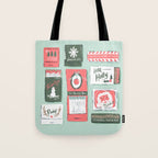 Vintage Christmas Holiday Matchbooks Tote Bag Gallery Image 1