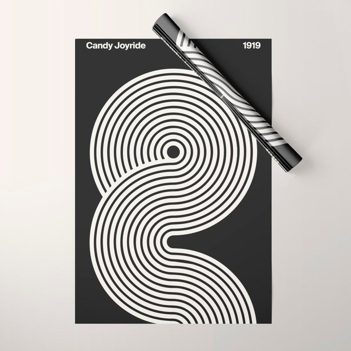 Candy Joyride: Black & White Edition Wrapping Paper Gallery Image 1